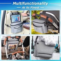 Organizer mobil 3 dalam 1 tahan lama dengan pemegang iPad kursi belakang dan tas Organizer kereta bayi di nilon Oxford PC untuk bepergian dengan anak-anak