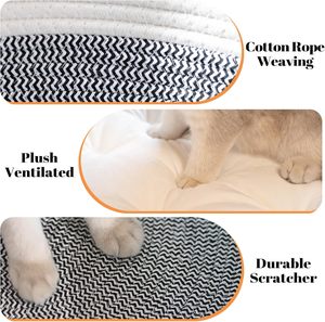Cestino per Animali Domestici in Corda di Cotone Intrecciata a Mano, Rotondo, di Alta Qualità al Miglior Prezzo, per il Relax dei Gatti, con Logo Personalizzato - Product Image 5