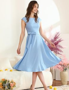 DRESSTELLS Abito da Cocktail in Cashmere con Diamanti da Donna, Elegante per Cerimonie, Matrimoni, Chiesa, Vintage, <span class=keywords><strong>Tea</strong></span> Party, Silhouette a Matita, Lunghezza Midi - Product Image 2