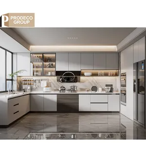Prodeco Hot Selling 2024 Customized Modern Storage Furniture High Gloss Lacquer Kitchen Cabinet With Appliances For Household