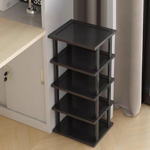 Étagère à chaussures en bambou pour entrée, placard, coin, porte, étagère à chaussures verticale étroite pour espaces restreints, étagère à chaussures pour gagner de l'espace - Product Image 1