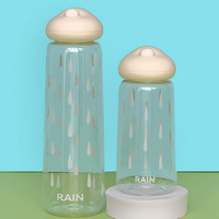 Bouteille d'eau en plastique transparente personnalisée pour enfants, avec couvercle nuage mignon, écologique, imprimé dessin animé, portable pour l'école, vente en gros
