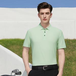 Polos deportivos transpirables suaves para hombre, camiseta informal de negocios con impresión de logotipo personalizado de tela de hielo, pedido a granel - Product Image 1