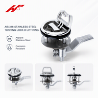 Anneau de levage en D à verrouillage rotatif en acier inoxydable AISI316 de marque HF, quincaillerie marine, accessoires pour bateaux, nouveau, Taiwan