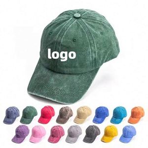 Gorras de Béisbol de Algodón Lisas Unisex con Bordado, Lavado Ácido, Estilo Vintage y Desgastado, con Logotipo Personalizado, de 6 Paneles, Tipo Dad Hat, al por Mayor - Product Image 1