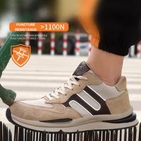 Chaussures de travail d'hiver légères et respirantes en maille, unisexes, avec embout en acier, baskets de sécurité confortables, anti-écrasement, chaussures industrielles