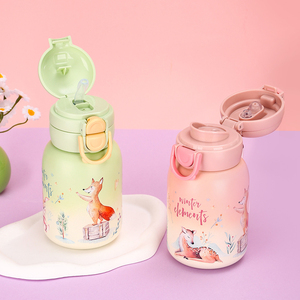 Borraccia Termica per Bambini da 500ml con Design Personalizzato di Lusso a Tema Cartone Animato con Coperchio e Cannuccia - Product Image 1