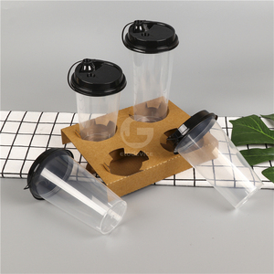 Disposable 2/4 Cup Holders for <b>Coffee</b>, Bubble Tea & Beverages, Single/Double/Four Cups Tray, Compostable <b>Takeaway</b> Cup Base - Product Image 5
