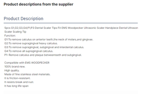 Puntas de escalador dental G1 G2 G3 G4 <span class=keywords><strong>P1</strong></span>, escalado ultrasónico, endodoncia, periodoncia, fábrica quirúrgica, envío gratis - Product Image 6