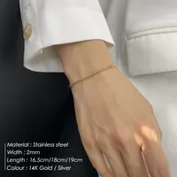 Bracelet à breloques classique tendance pour femme EManco, couleur or, largeur 2/3/4/5 mm, bijoux en acier inoxydable, cadeau