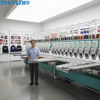 Machine à broder plate à grande vitesse ZHIYU, 40 têtes, 6 aiguilles, personnalisée, intervalle de 200 mm, moteur automatique 1200 tr/min