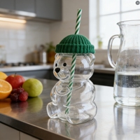 Gobelet en verre créatif à prix avantageux de style Ins, gobelet en forme d'ours en peluche