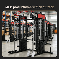 Máquina Smith Multifuncional con Rack de Pesas Doble para Entrenamiento de Fuerza Profesional, Culturismo y Gimnasio en Casa