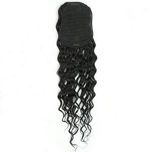 Wholesale Cheap 12A Unprocessed Virgin Indian Remy Human <b>Hair</b> Blend Silky Straight Wave Drawstring Ponytails 100g - Product Image 1