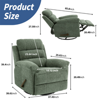 Canapé inclinable massant extensible en bois moderne avec fauteuil pivotant en tissu pour adultes