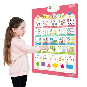 Gráfico de música de parede wg9910, brinquedos eletrônicos interativos com gráfico de números 1-100 para crianças