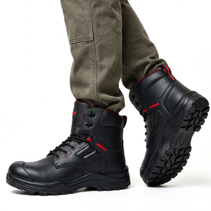 DSF53 <b>Black</b> Leather Safety <b>Boots</b> Anti puncture sole Waterproof Protection All Seasons <b>Work</b> <b>Boot</b> - Product Image 3