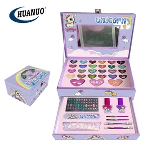 Children's Cosmetics Gift Girl Play House Makeup Toys Washable Beauty Eye Shadow Nail Polish Make Up Kits For Kids Ages 6+