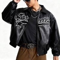 Blouson aviateur hiver personnalisé de haute qualité en chenille noire véritable avec patchs de broderie style letterman pour hommes