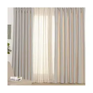 Good Quality Nordic High End Shading Ivory Jacquard Living Room Window Grommet Curtain