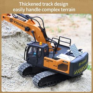 Excavatrice télécommandée 2,4 GHz à 11 canaux, jouet <span class=keywords><strong>en</strong></span> alliage RC, véhicule de chantier avec son et lumière, jouet de construction pour enfants - Product Image 2