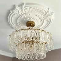 Médaillon de plafond en PU de style français, base de lampe ronde sculptée européenne, moulure décorative de plafond combinée