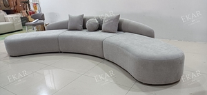 Divano Modulare <span class=keywords><strong>Luna</strong></span> Serpentine, Lussuoso Divano Componibile Moderno con Rivestimento in Tessuto per Hall di Hotel, Salotti e Uffici - Product Image 6