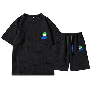 بدلة الصيف ANSZKTN الرجال الجاكار الاتجاه قطعتين الصيف قصيرة الأكمام السراويل بدلة - Product Image 3