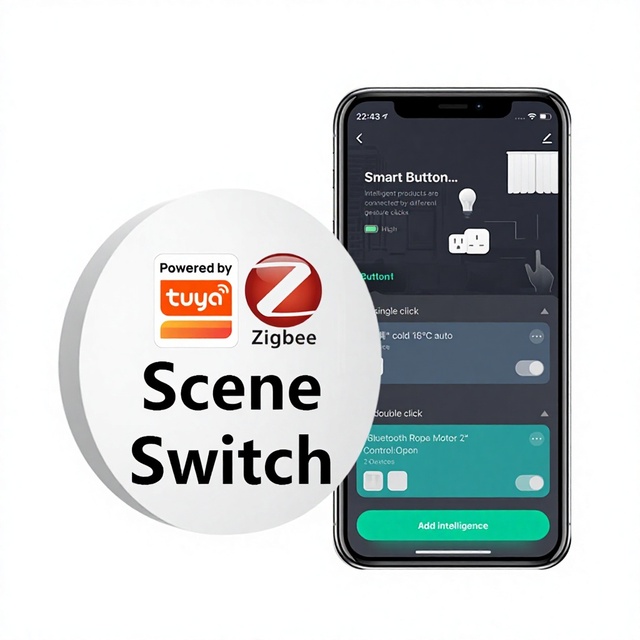 Tuya Smart Zigbee Emergency Button with App Control for Smart Home Scenario Linkage Wireless One-Click Switch