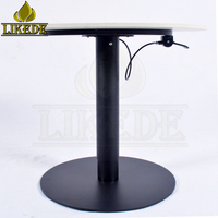 Base de table élévatrice télescopique pneumatique en fil métallique rond noir pour bureau debout scolaire ou hospitalier