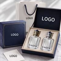 Botol Parfum Kaca Bening 50ml Bentuk Oktagonal Tutup Mahkota Botol Semprot Kosong Mewah Grosir Laris