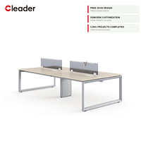Bureau modulaire 4 places avec pieds en acier, banc de travail, écran acoustique d'intimité, OEM ODM