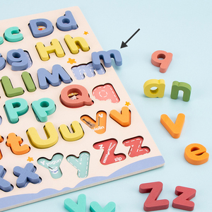 Puzzles en bois alphabet <span class=keywords><strong>ABC</strong></span> 2023 pour les tout-petits de 3 à 5 ans, jouets éducatifs d'apprentissage des lettres pour la maternelle - Product Image 5
