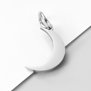 Grosir Aksesori DIY berlapis emas 18K perhiasan liontin bulan bulan sabit baja tahan karat kustom untuk pembuatan kalung dan gelang - Product Image 4