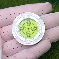 Nouvel accessoire de golf en alliage de zinc : niveau à bulle, lecteur de putter, marqueur de position de balle double face pour pente verte, modèle 2026 en stock