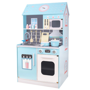 Offre Spéciale simulation 2 en 1 en bois <span class=keywords><strong>maison</strong></span> de poupée cuisine jouets pour enfants semblant jouer bois cuisine jouets cuisine ensemble pour enfants - Product Image 2