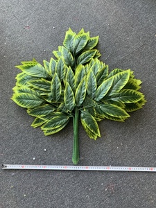 ใบไม้ประดิษฐ์สีเขียวใบใหญ่ใบมะม่วง12ใบสีเขียวประดิษฐ์สำหรับการจัดดอกไม้ในงานแต่งงาน - Product Image 6