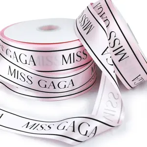 Custom logo printed china grosgrain satin tape measurement tape ribbon package with logo and ribbon for jewelry