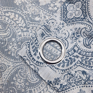 Chất Lượng Cao Thanh Lịch Tinh Tế Hoa In Rèm Cửa Polyester Linen Vải Hoa In Ánh Sáng Màu Xanh Màn Rèm - Product Image 4