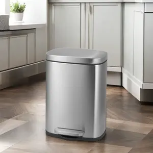 Schlussverkauf rechteckiger Fußpedal-Edelstahl-Mülleimer für Küche und Wohnzimmer rechteckiger Ablageeimer zum Recycling