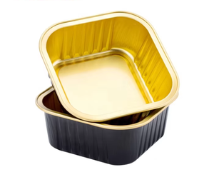 Envase Desechable para Hornear de Grado Alimenticio, Mini Recipiente Cuadrado de Papel de Aluminio y Plástico PET con Tapa, Ecológico, Reciclable, 150 ml, Acabado Rosa - Product Image 4