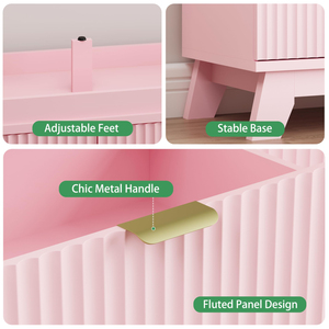 Fluted Dresser for Bedroom with <b>6</b> <b>Drawers</b>, 48" Wide Modern Chest of <b>Drawers</b> Metal Handle, Wooden TV Stand - Product Image 4