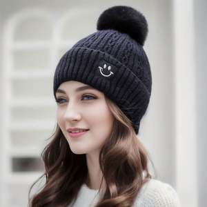 Womens Beanie <b>Hat</b> Mens Womens Warm Winter Embroidery <b>Hats</b> Soft Knit Cuffed Beanie <b>Snow</b> Skull Cap - Product Image 2