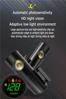 Kamera Dashcam Mobil 4K Lensa Ganda ADAS dengan Alarm Start Mobil dan HUD Head up Display Speedometer