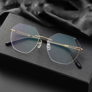 Osicare Chất lượng cao cấp <span class=keywords><strong>titan</strong></span> Kính mắt Glod CP lunettes Kính oculos <span class=keywords><strong>titan</strong></span> không có vành kính quang khung cho nam giới - Product Image 2