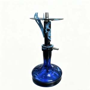 Portable Stainless Steel Hookah Single Hose Desktop Shisha Kit Mirror Finish Blue Gift Bar Use - Product Image 1