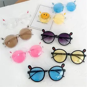 Оптовая продажа, милые детские солнцезащитные очки, Мультяшные умные очки Mick Mouse для девочек и мальчиков, красочные детские солнцезащитные очки