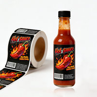 Fournisseur d'étiquettes alimentaires, étiquette personnalisée, autocollant en rouleau personnalisé, impression d'étiquettes pour bouteilles de sauce piquante, marque de premier plan PT