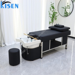 Kisen – Lit de lavage professionnel au design moderne pour salon, avec bac de massage et système de spa capillaire, prêt à être expédié - Product Image 4
