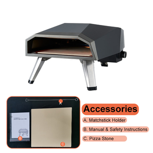 Four à pizza au gaz portable en acier inoxydable de 12 pouces, léger, pour barbecue en plein air, avec pieds pliables pour le camping et les pique-niques - Product Image 5